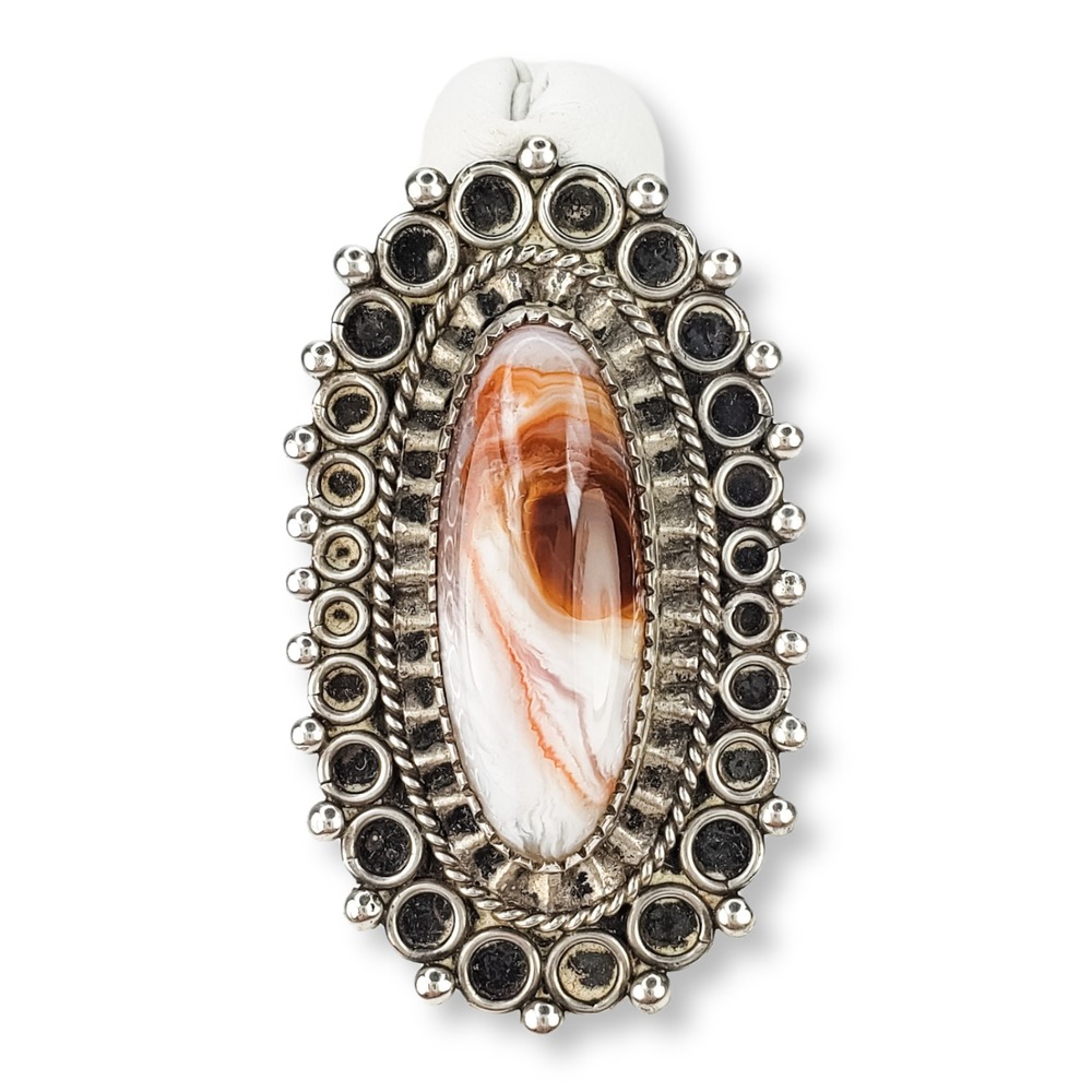 Unbranded Ring Sterling Silver 5.75 Silver Vintage Southwestern Jasper Agate